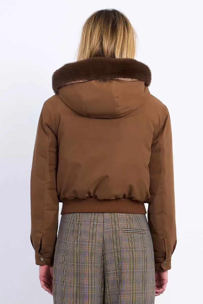DARK TAN CROP PUFFA