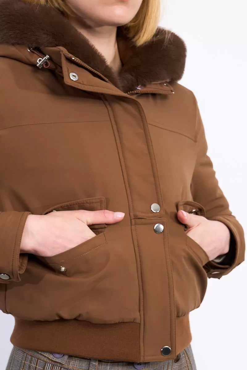 DARK TAN CROP PUFFA