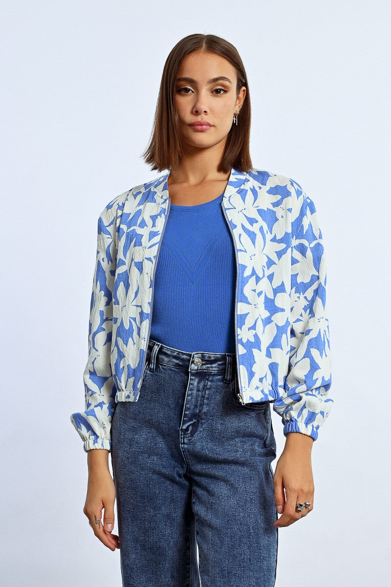 BLUE PRINT BOMBER JACKET