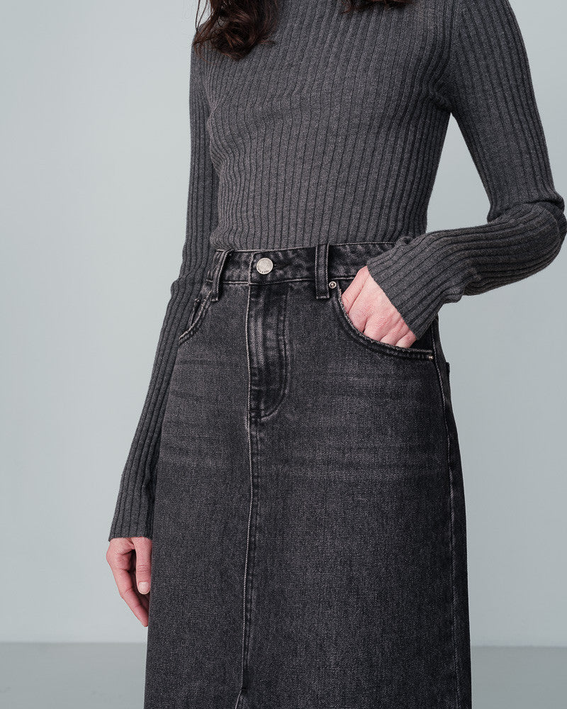 NEXT CHARCOAL DENIM SKIRT