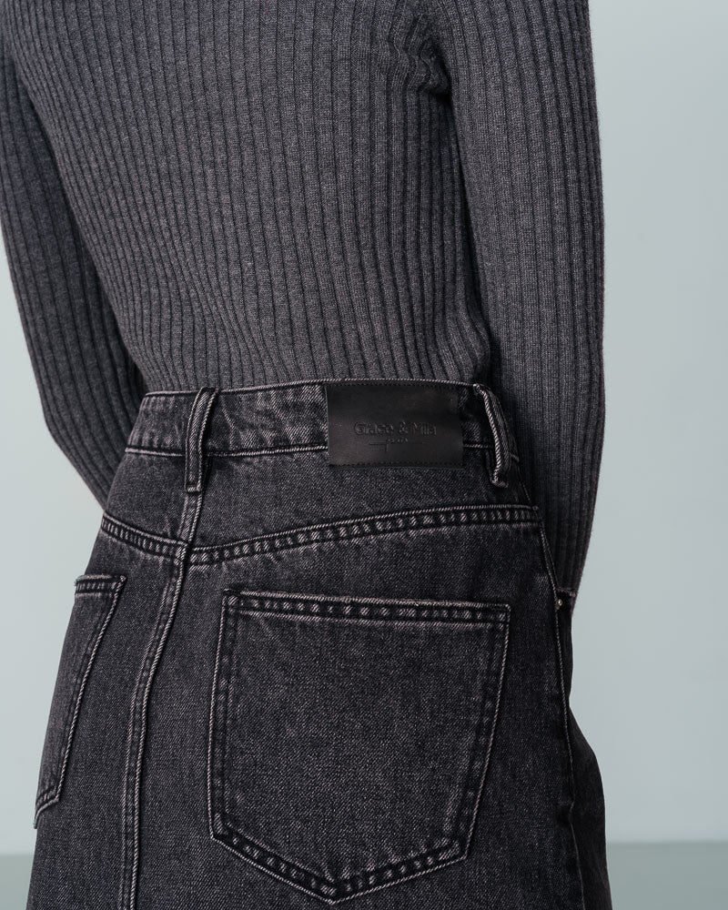 NEXT CHARCOAL DENIM SKIRT