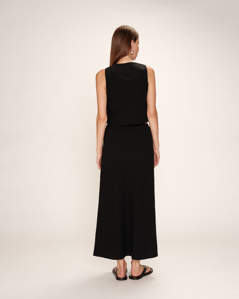 BLACK COTTON SKIRT