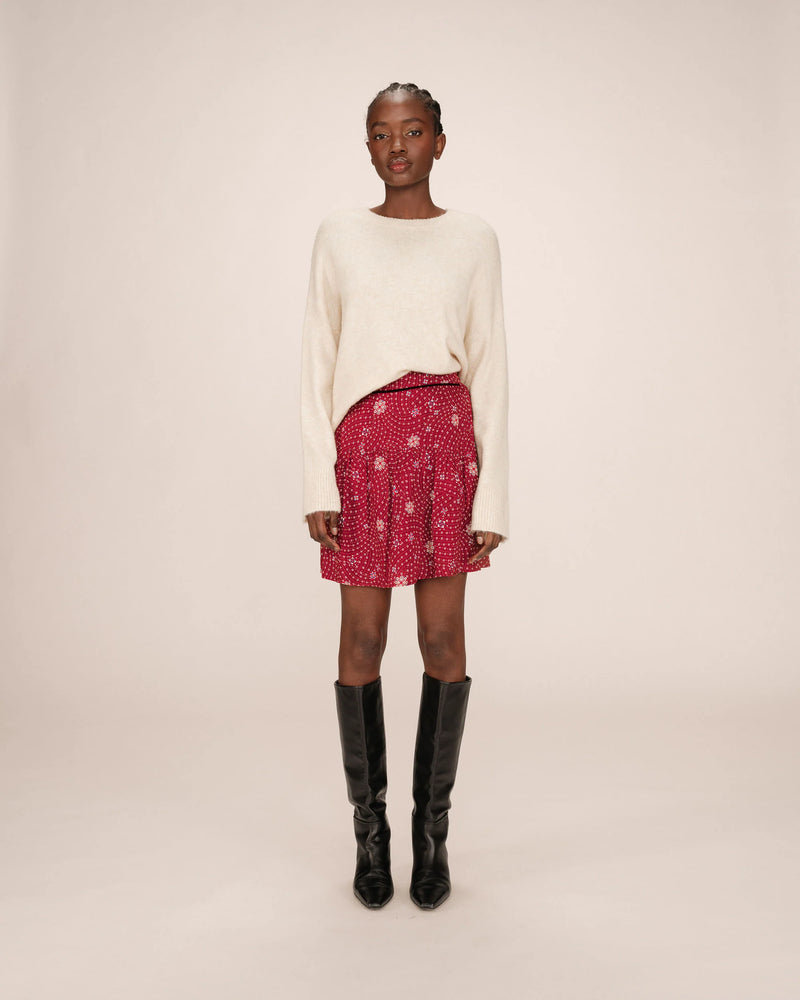 PRINTED FLOUNCE SKIRT