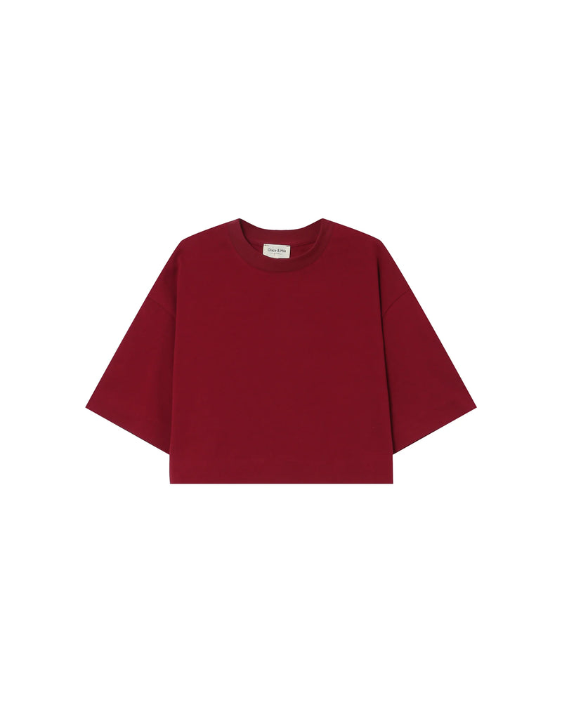 PLUM CROPPED T SHIRT