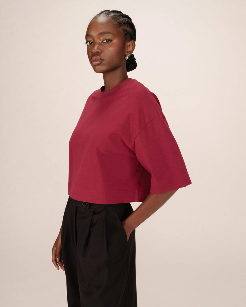 PLUM CROPPED T SHIRT