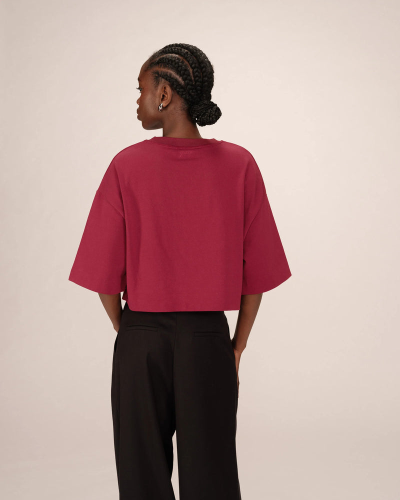 PLUM CROPPED T SHIRT