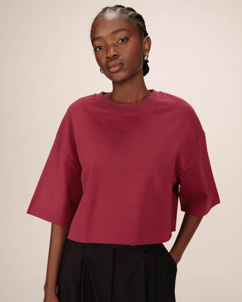 PLUM CROPPED T SHIRT