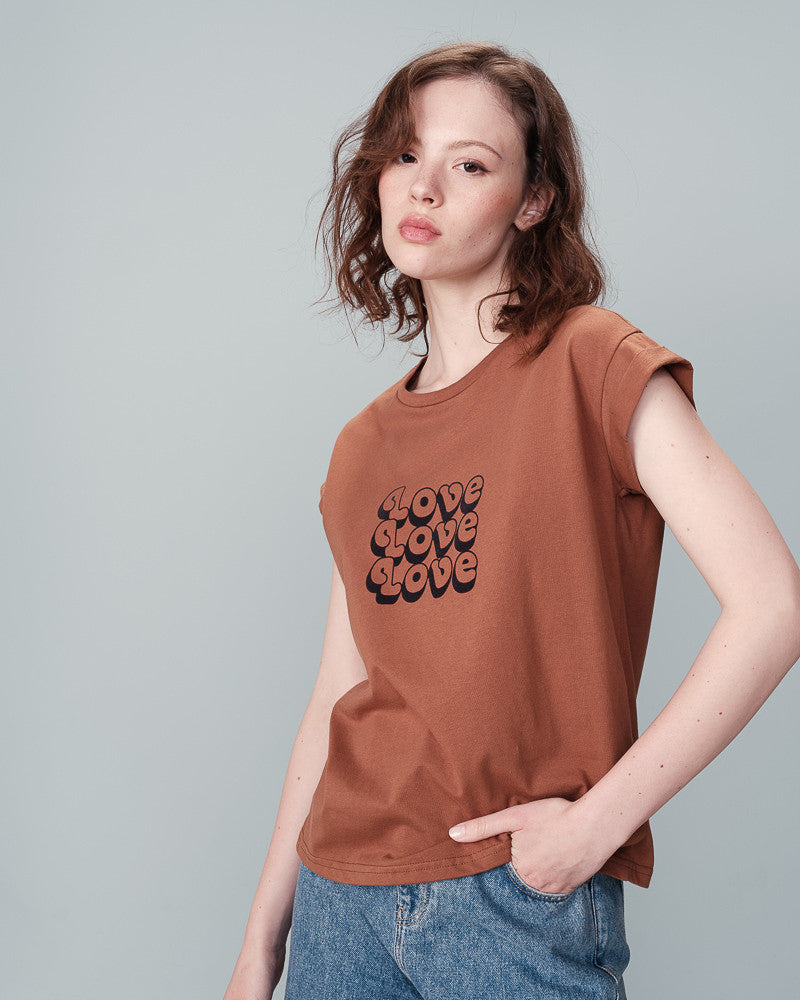 NINALOU CAMEL T SHIRT