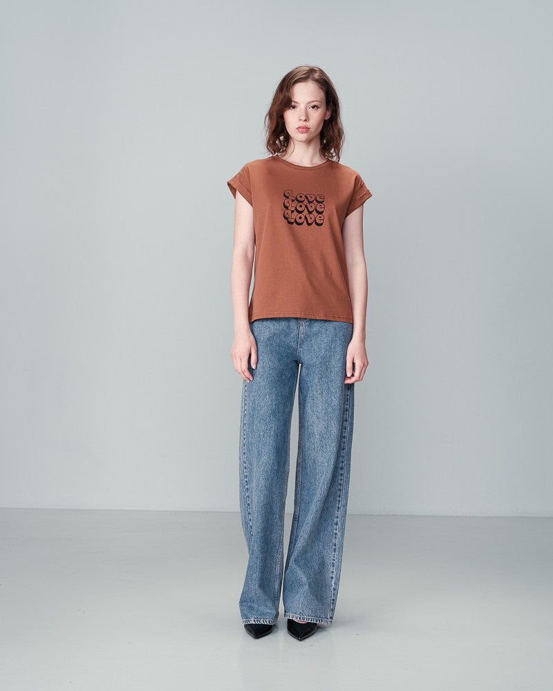 NINALOU CAMEL T SHIRT