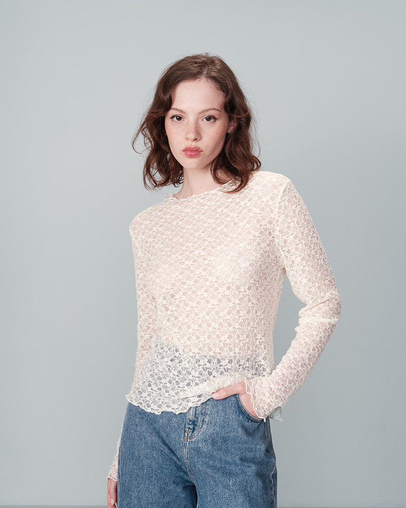 NICOLE CREAM LACE TOP