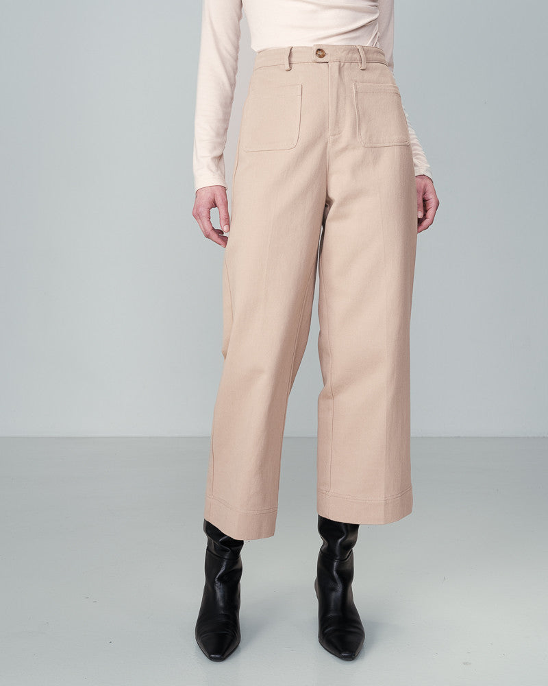 NINO BEIGE CROP TROUSERS