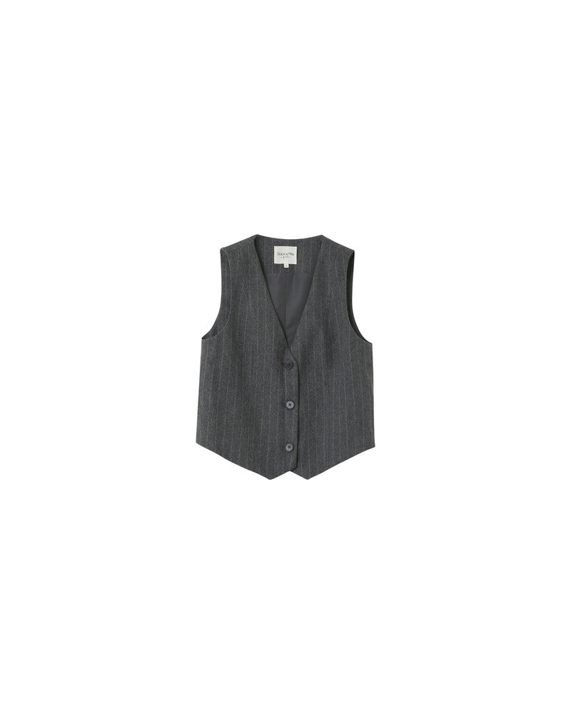 NICO GREY STRIPE WAISTCOAT