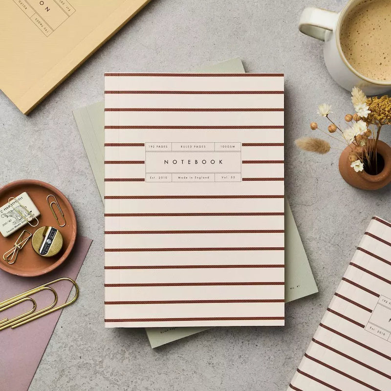 BURGUNDY STRIPE NOTEBOOK