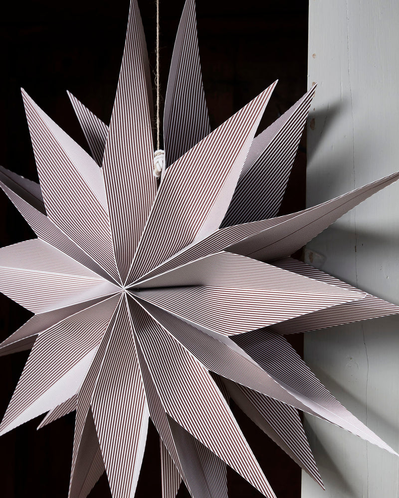 LARGE PLUM/ WHITE STRIPE STAR