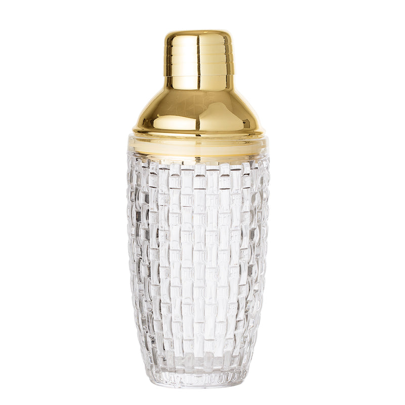 GLASS COCKTAIL SHAKER GOLD