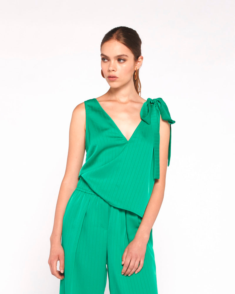 GREEN SILKY TOP