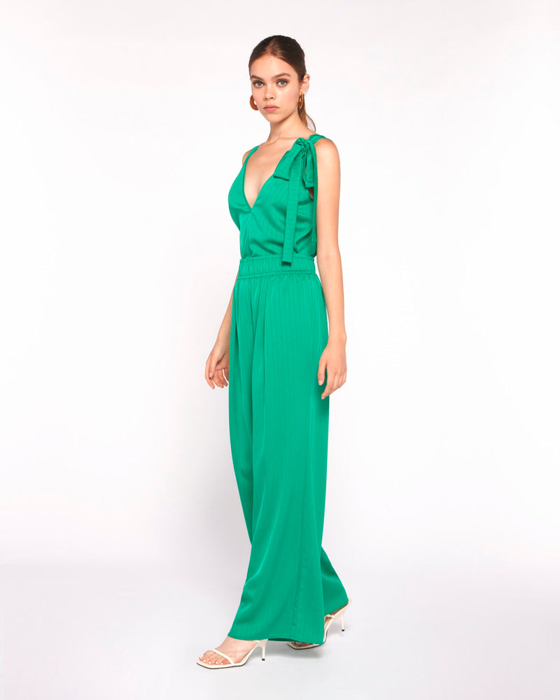 GREEN SILKY TOP