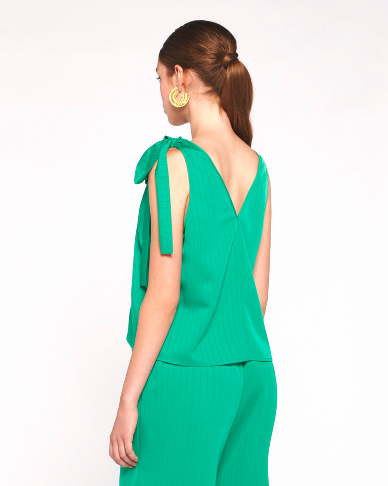 GREEN SILKY TOP