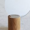ROUND WOOD TABLE MIRROR
