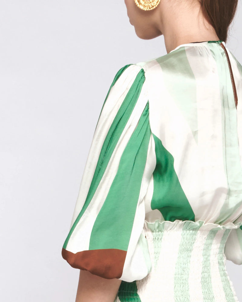 GREEN STRIPE DRESS