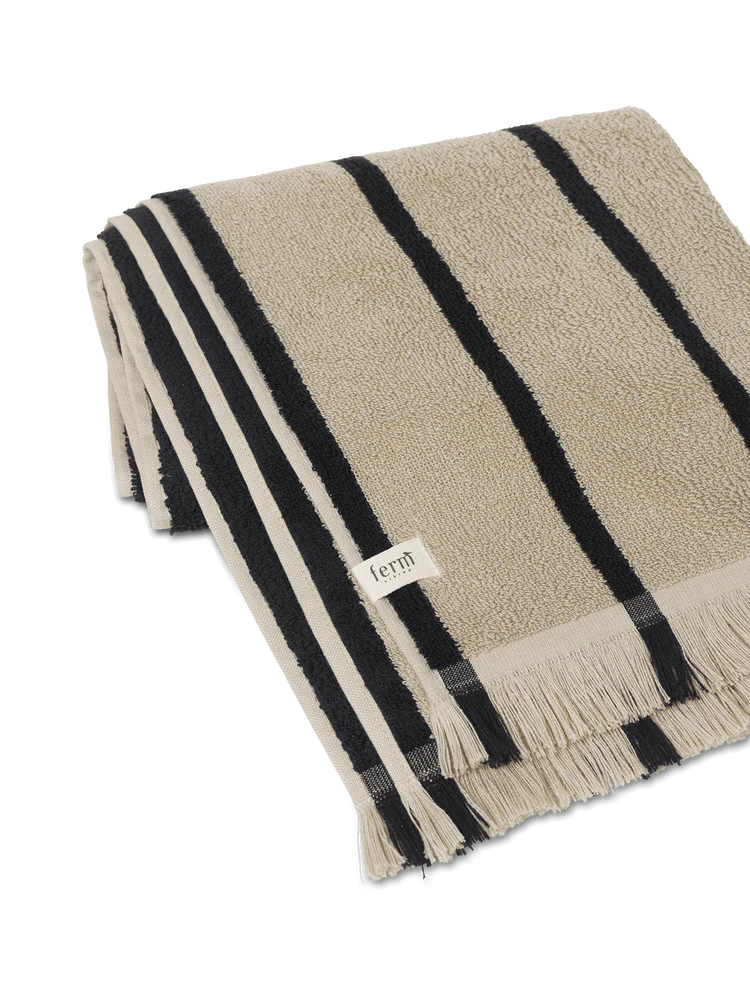 ALEE HAND TOWEL - SAND/BLACK