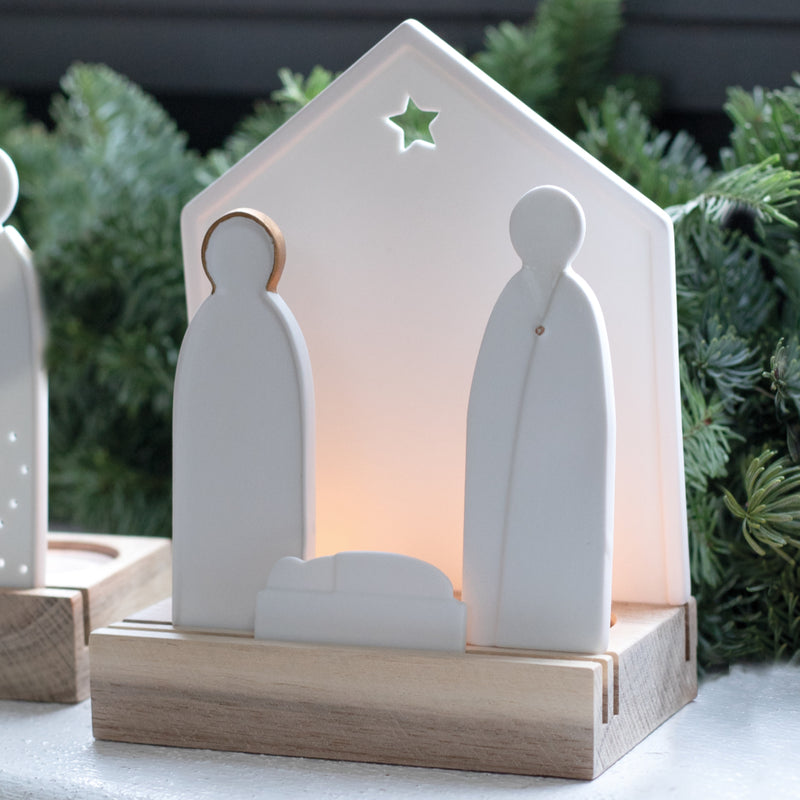 MINI NATIVITY TEALIGHT HOLDER