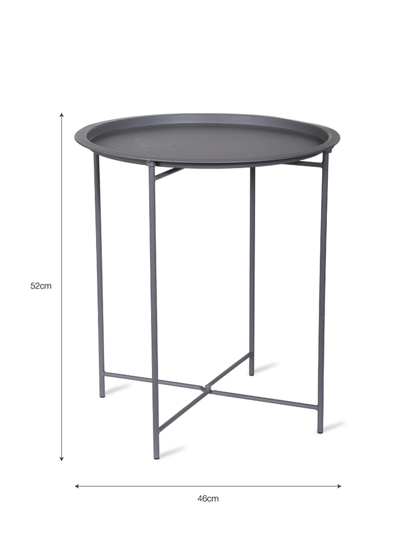 METAL TRAY TABLE - CHARCOAL