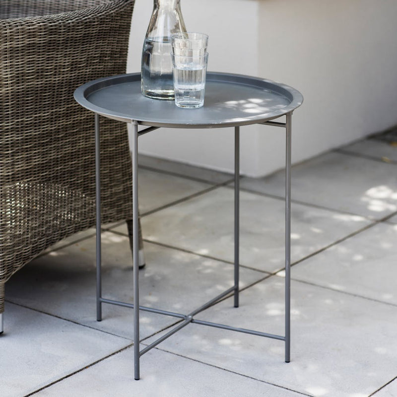 METAL TRAY TABLE - CHARCOAL